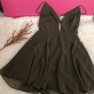 BEBE Olive mini skater dress